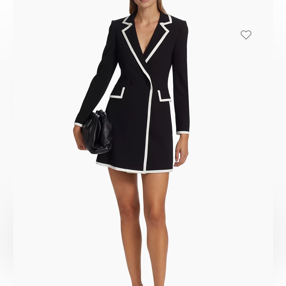 Alice + Olivia Kyrie Piped Tuxedo Dress